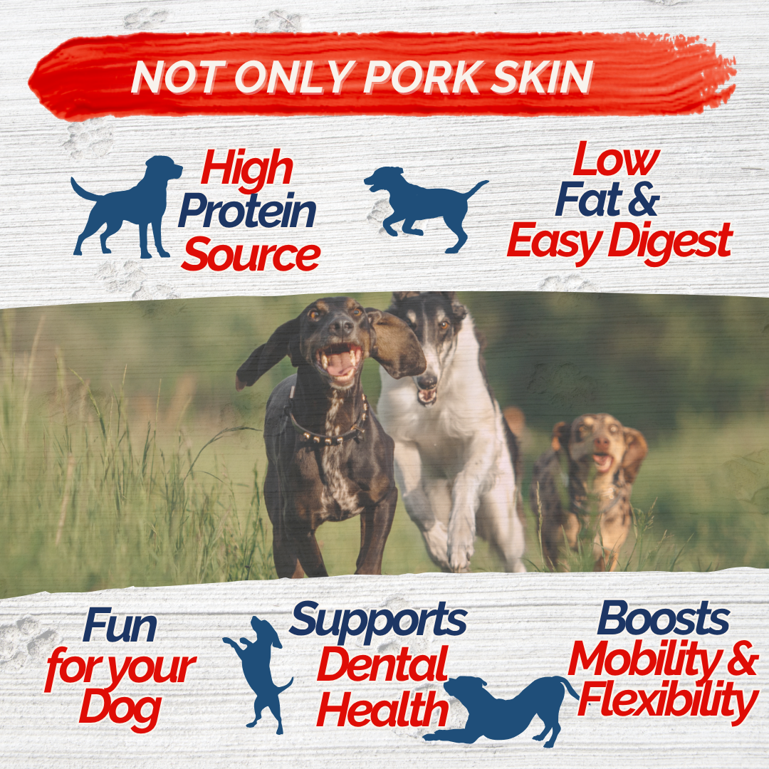 Fresh Farms 18 PK 3-4" Natural Roasted Pork Skin Knotted Bones for Dogs – Rawhide Free, Fully Digestible, Long-Lasting Chews