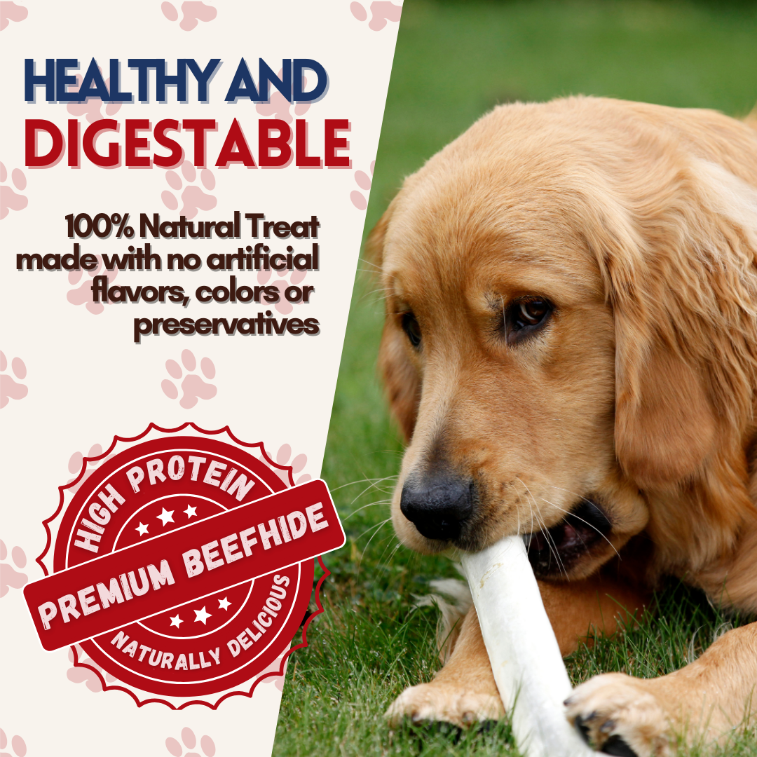 Premium Rawhide Economy Box: 2 Bags 20PK 9-10" Rolls + 1 Bag 50PK 5-6" Rolls