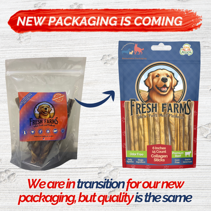 Braided Collagen Sticks for Dogs (10 Pack 6" Inches) – Long-Lasting Alternative to Bully Sticks, Rawhide-Free Collagen Chews with Chondroitin & Glucosamine for Joint Support & Dental Health