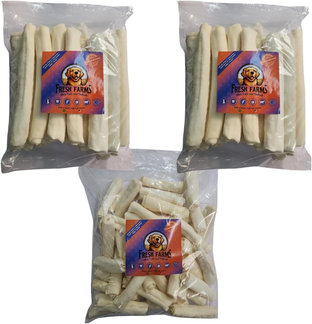 Premium Rawhide Economy: 1 x 20PK 9-10" Rolls +1 x 50PK 5-6" Rolls+1 x 5lb Chips
